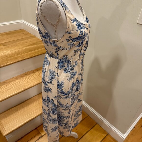 Cider Toile Tank Dress With Hook and Eye Opening and Lace Size Small - Picture 6 of 10